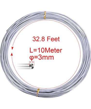 STARVAST Silver Aluminum Craft Wire 3mm (9 Gauge) 10M - Flexible Floral Armature Wire for DIY Arts and Crafts - Buy Online on GoSupps.com