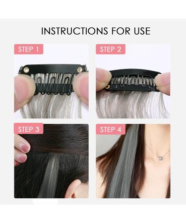 12 PCS DIY Curly Hair Extensions Clip In Highlights - Gray - Perfect for Women & Girls - Buy Online on GoSupps.com