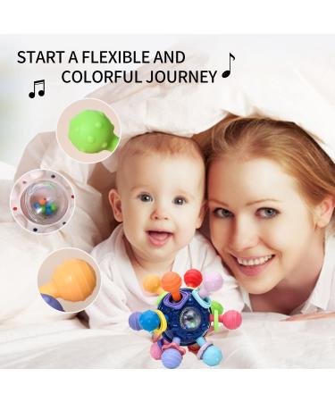 Baby Sensory Teething Toy | Montessori Chew Giraffe Rattle (Pink) | 0-12 Months - Buy Online on GoSupps.com