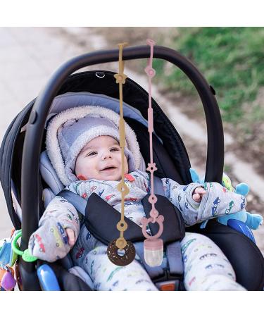 ClDy Baby Toy Pacifier Chain & Silicone Cup Catcher | BPA-Free Stroller Soother | Ocean Themed Set of 4 in White Black Brown & Light Pink - Buy Online on GoSupps.com