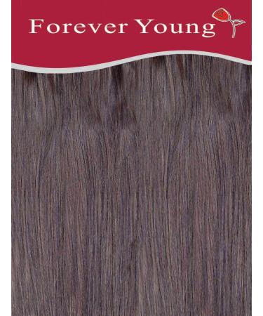 Forever Young UK Clip In Remy Human Hair Extensions Half Head Medium Brown 16" Length