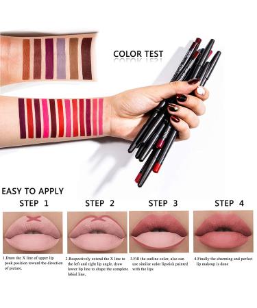 C-BEAUTIFUL 18 Colors Lip Liners Pencil Set | Waterproof Long Lasting Matte Lipliners | Premium Makeup Pencils with Sharpeners - Buy Online on GoSupps.com