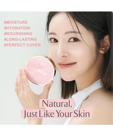LA MUSE Correct Care Complete Cushion Foundation - Moisture Glow Full Coverage Lightweight Natural Beige for All Skin Tones | Protects & Radiates Skin (1 Refill Included) - International Shipping Available - Buy Online on GoSupps.com