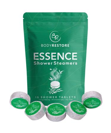 BodyRestore Shower Steamers Aromatherapy - 15 Pack Shower Bombs for Women, Tea Tree Oil Shower Tablets, Essential Oil Stress Relief and Relaxation Bath Gifts for Women and Men…