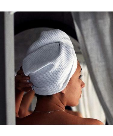MacOSA SP1057-20 HAARTURBAN Microfiber Hair-Towel Turban | Fast Drying White Hair Dryer Head Towel with Button Closure - Buy Online on GoSupps.com
