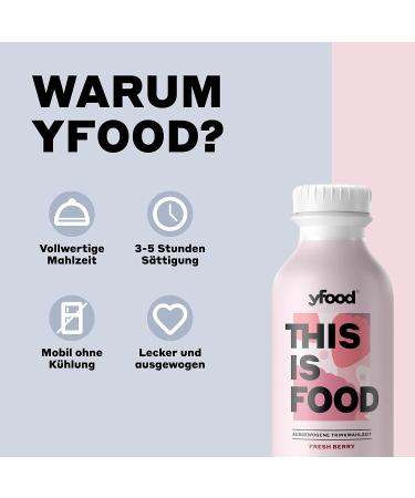 Yfood Fresh Berry Drink | Delicious On-the-Go Meal with 33g Protein & 26 Vitamins | 12-Pack 500ml - 3.00 Pfand Included - Buy Online on GoSupps.com
