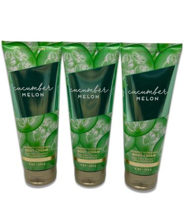 Bath & Body Works Cucumber Melon Ultimate Hydration Body Cream 8oz - Pack of 3