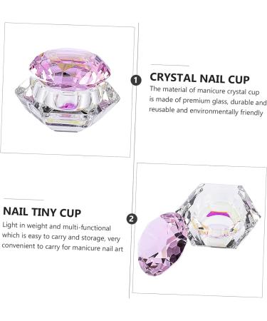 minkissy 3pcs Nail Art Crystal Cup Glass Container Nail Art Acrylic Bowl Glass Terrarium with Lid Manicures Art Cup Nail Acrylic Glass Jar Terrariums Washing Cups White Crystal Nail Powder 6.5x6.5cmx3pcs Pinkx3pcs - Buy Online on GoSupps.com