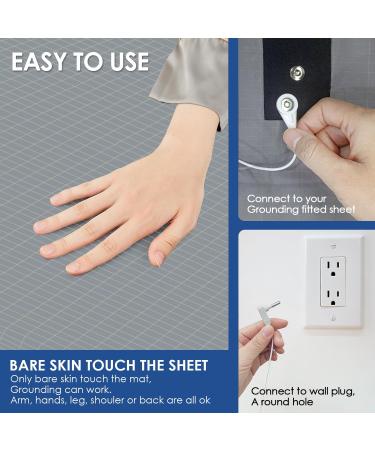 Grounding Fitted Sheet - Conductive Silver Fiber for Better Sleep | Earth Energy | Grey 60x80 - Buy Online on GoSupps.com