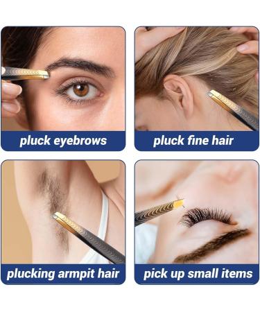 Andibro Eyebrow Hair Removal Tweezers Stainless Steel Precision Eyebrow Pluckers Non-Slip Handles No Gaps Professional Flat Tip for Ingrown Facial Hair Lashes Home Men Women Beauty Salon(slanted tip) - Buy Online on GoSupps.com