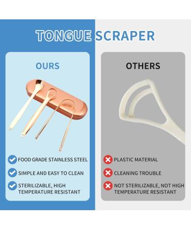 Buy Tongue Scraper - 100% Surgical Stainless Steel Tongue Cleaner for Adults & Children | Reduce Bad Breath & Enhance Oral Hygiene - Buy Online on GoSupps.com