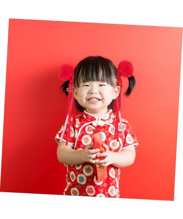 minkissy 2 Pairs Antique Hairpin Hanfu Hair Clips Kids Spring Festival Pom Pom Hair Clips Tassel Hair Clip New Year Hair Accessories Furry Hair Clips Fabric Issue Card Baby Spherical - Buy Online on GoSupps.com