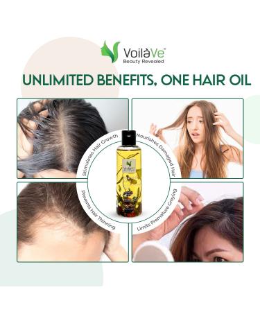 VoilaVe Organic Infused Hair Growth Oil | Natural Treatment for Weak, Dry & Damaged Hair - 100ml - Buy Online on GoSupps.com