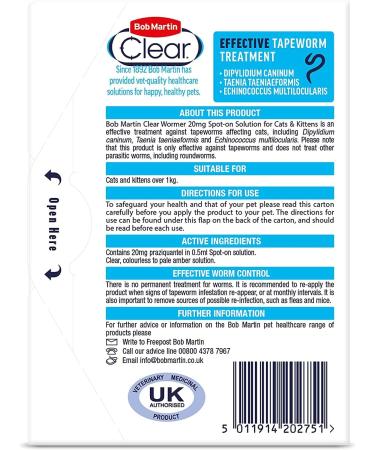 Bob Martin Spot on Cat & Kitten Dewormer 4 Tube Multi Pack De Wormer - Buy Online on GoSupps.com