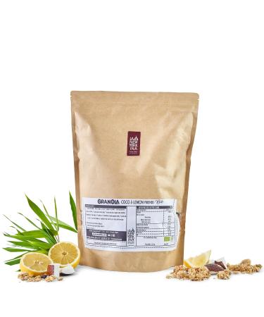 Granola Bio Coco et Citron - 1 5 kg - Saveur de l'ann e 2019 - Cuit l'Huile d'Olive Vierge Extra de la Noix de Coco et du Citron - Ingr dients Naturels - Production 100% Artisanale - La Newyorkina