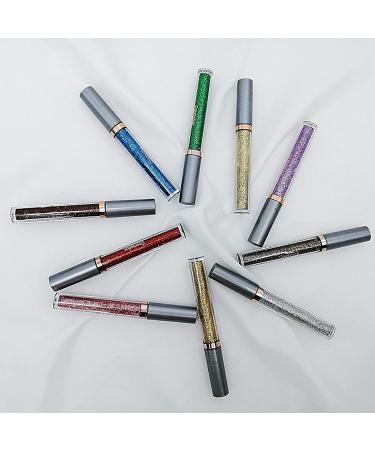 Shimmer Glitter Eyeshadow Quick Dry Colourful Pearl Liquid Eyeliner for Eye Beauty - Coloured Liquid Eyeliner Makeup Multifunctional Sparkling & Shimmer Eyes Makeup for Women Girls - Buy Online on GoSupps.com