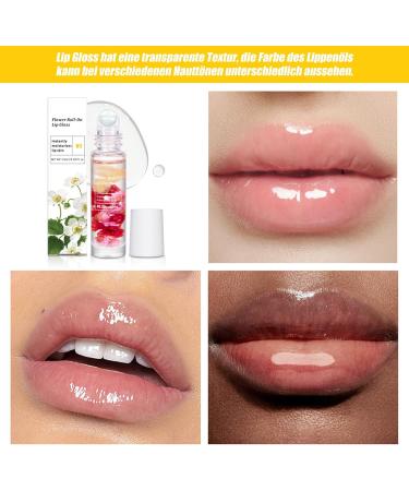 EONFAVE Roll up Flower Lip Gloss colorless lip oil transparent watermelon moisturizing lip oil hydrating jelly lip gloss for longlasting nourishing lips Juicy Fruity Lip Glow Oil - Buy Online on GoSupps.com