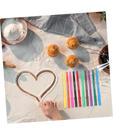 PLAFOPE 10pcs Baking Pen Marker Pen Fine Tip Edible Pen Food Coloring Marker Colored Gel Pens Plastic - Buy Online on GoSupps.com
