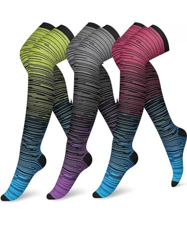 Cheeroyal Knee-High Compression Stockings - 3 Pairs for Women & Men | Copper Compression for Running Cycling & Sports - S-M WQH143-3 - Buy Online on GoSupps.com