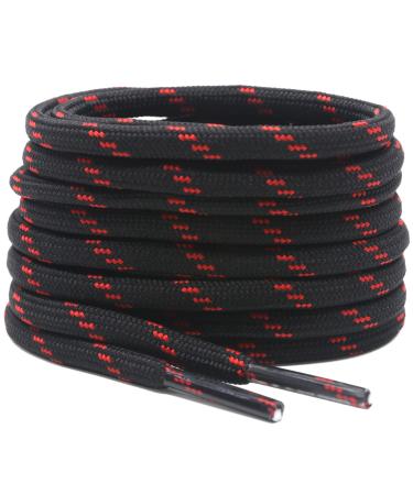 DELELE 2 Pair Work Boot Laces Outdoor Mountaineering Hiking Walking Shoelaces 55.12"Inch (140CM) 03 Black Red