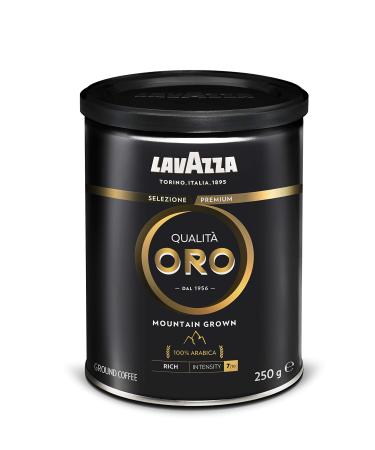 Lavazza Qualità Oro Mountain Grown Ground Coffee, 100% Arabica Espresso, 250 g Box