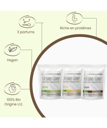 Alter Nutrition - Vegan Way Organic Protein - Vegetable Whey - Peas And Rice Mix- Rich In Protein - Up to 77% Protein - Made In France - 700g (Nature) - Buy Online on GoSupps.com