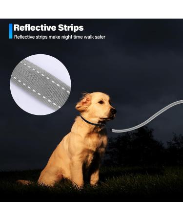 Loutep Reflecting Dog Training Lines - 3m to 30m - Strong Nylon Leash with Padded Handle for All Sizes - Extra Long Reflective Gray Leash - Buy Online on GoSupps.com