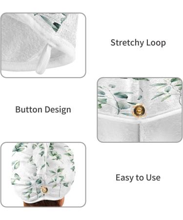 Branch and Leaves Dry Hair Cap - 2 Piece Quick Dry Towel Set with Button Headband | Super Absorbent & Soft | Ideal for International Shipping - Buy Online on GoSupps.com