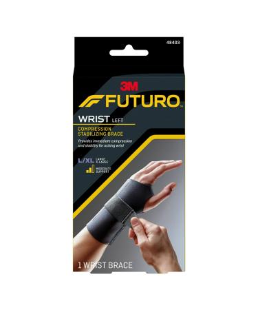 FUTURO Compression Stabilizing Wrist Brace  Left Hand  L/XL Left Hand Large/X-Large