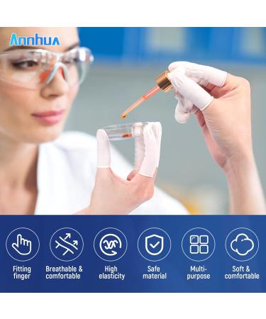 Annhua Latex Finger Cots 150pcs - Disposable Finger Covers for Hospitals & Beauty Salons | Waterproof, Anti-Static, White 100g - Buy Online on GoSupps.com