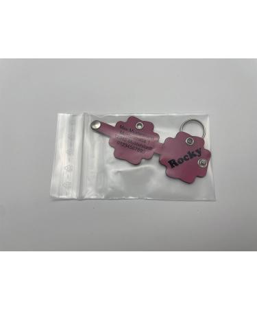 Copter Farm Dog Brand Bag | Personalized Engraved Dog Collars | Art & Real Leather | Pink Flower Design - Buy Online on GoSupps.com