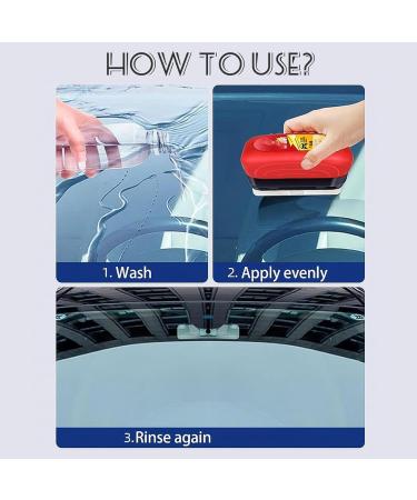 Automotive Oil Film Cleaning Brush 120ml Car Glass Oil Film Stain Removal Cleaner Glass Cleaning Board Cleaner with Sponge for Windshield Improves Clarity and Visibility (2pcs-Brushes+2refill) - Buy Online on GoSupps.com