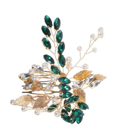 Didiseaon Wedding Headpiece Silver Leaf Tiara Womens Headpiece Bridal Hair Clip Hair Clip for Wedding Girl Headpiece Rhinestone Hair Clips Metal Bride Hair Comb Glass