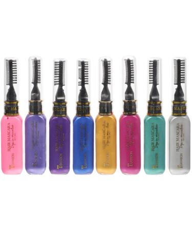 Lurrose 8 colors Temporary hair chalk Halloween disposable hair dye cream brush brush quickly drying color chalk gifts for girls children