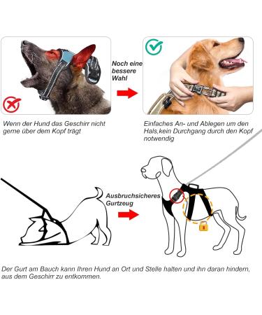 Buy Heele XL Brown Dog Harness - Breakout Buckle Reflective Robust Handle & Panic Clip | Comfortable Fit for Large Dogs - Buy Online on GoSupps.com