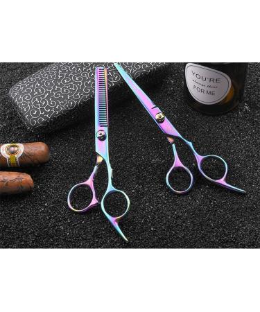 Colorful Professional Hair Cutting Scissors Set | Thinning Shears & Grooming Kit for Men Women & Pets - High-Quality Hairdressing Tools - Buy Online on GoSupps.com