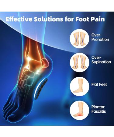 Arch Support Inserts for Women | Gel Inserts for Flat Feet & Plantar Fasciitis Relief | Non-Slip Support Pads (Low Height - Black - Buy Online on GoSupps.com