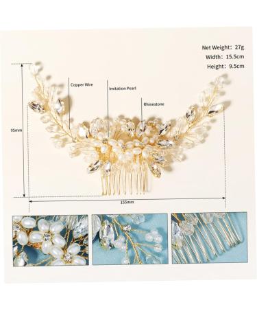 FRCOLOR 1pc Pearl Comb Wedding Hair Clips Rhinestone Headpiece Hair Accessories Sparking Jewelry Hair Decoration Wedding Hair Comb Gold Hair Ties Wig Combs The Photo Bride Manual - Buy Online on GoSupps.com