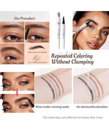 2024 Upgrade Microblading Eyebrow Pen - Waterproof Long-Lasting Eyebrow Pencil with 4-Prong Tip for Natural Looking Brows (Gray 3#) - Buy Internationally - Buy Online on GoSupps.com