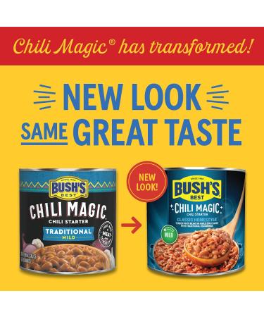 BUSH'S BEST Canned Chili Magic Chili Beans Starter Traditional Recipe 15.5 oz (Pack of 12) | Plant Based Protein, Fiber, Low Fat, Gluten Free - Buy Online on GoSupps.com
