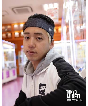 Tokyo Misfit Asanoha Black Headband - Unisex Sweat Band for Workout, Yoga, Running & Sports - Buy Online on GoSupps.com