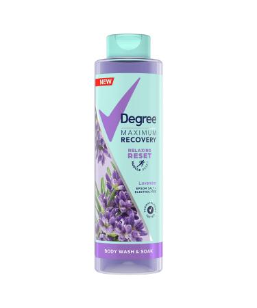 Degree Maximum Recovery Body Wash and Soak Post-Workout Recovery Skincare Routine Lavender Extract + Epsom Salt + Electrolytes Bath and Body Product 22 oz