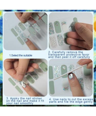 20 Pieces Nail Stickers | Full Wrap Self-Adhesive Gel Nail Polish Strips for Women & Girls - B4-08 - Buy Online on GoSupps.com