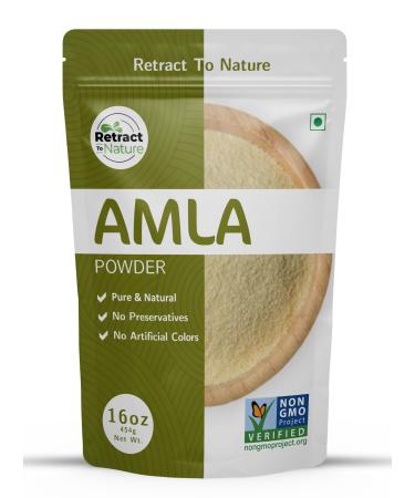Retract To Nature Amla Powder (Amalaki) - 16 oz 100% Natural Source of Vitamin C Made From Himalayan Mountain Hill