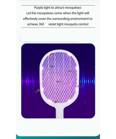 Electric Fly Swat 3000V Mosquito Swat Dual Mode Mosquito Exterminator with Purple Mosquito Light Rechargeable for Indoor and Outdoor Home Office Backyard Camping Patio with Charging Base(Color:White) - Buy Online on GoSupps.com