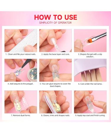 Morovan Poly Gel Nail Kit with UV Lamp - Clear Poly Nail Gel Kit with Glitter | 20 Nail Art Tools Included - Buy Online on GoSupps.com