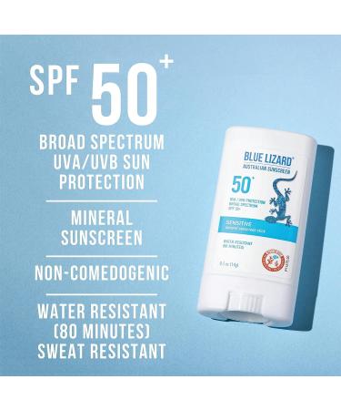 Buy Blue Lizard SPF 50+ Sensitive Stick Sunscreen - 0.5 oz (Pack of 6) | Best Australian Sunscreen for Sensitive Skin - Shop Now - Buy Online on GoSupps.com