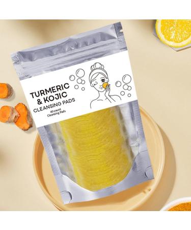 Euyehn Turmeric Facial Cleansing Pads | 40 Facial Washing Sponges | Kojic Ac-id Soap Cleansing Pads - Skin Care Tools for Face Clogged Pores Excess Oil Deep Cleansing - Buy Online on GoSupps.com