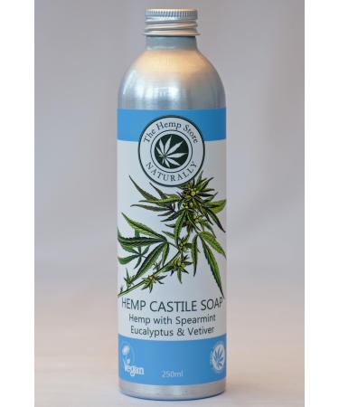 The Hemp Store Hemp Castile Liquid Soap with Spearmint Eucalyptus & Vetiver 250ml
