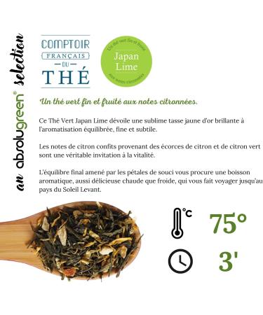 Th Vert en Boite M tal - Comptoir Fran ais du Th - Maison Fran aise - Th en vrac (Japan Lime) - Buy Online on GoSupps.com